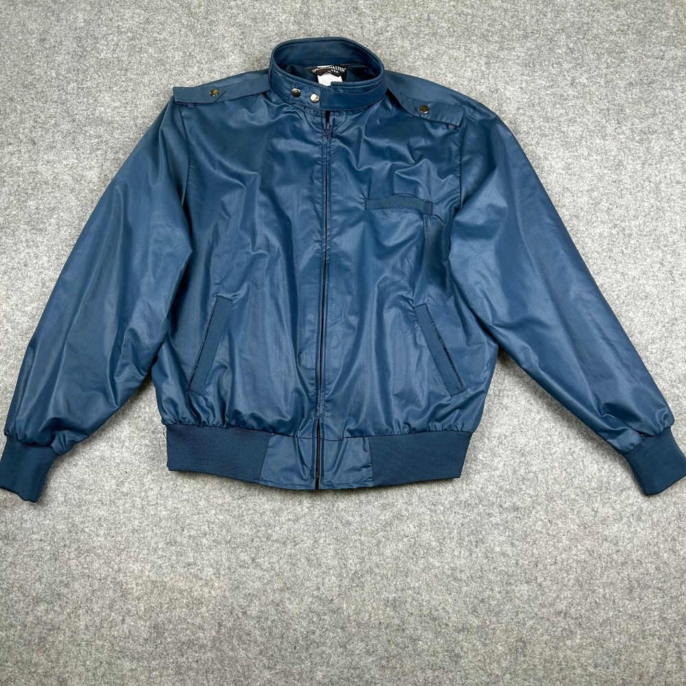 VINTAGE EUC Sportsmaster USA Bomber Members Only Flight Jacket Mens XXL Blue